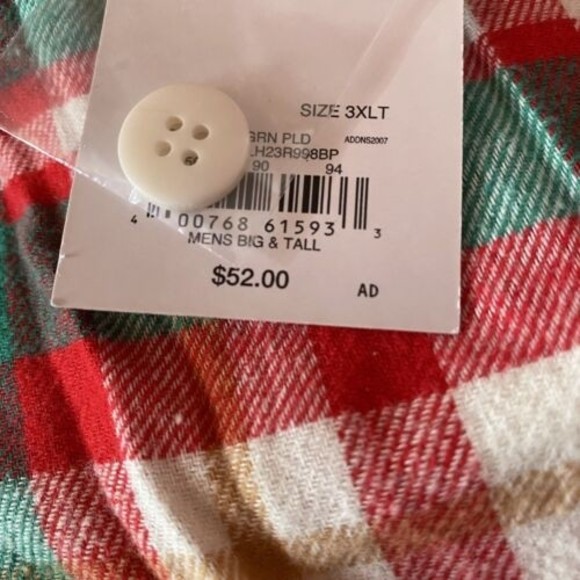 NWT Men’s Flannel Christmas Plaid 2 Pc Pajama Set Jammies For Your Families 3XLT - Picture 8 of 14